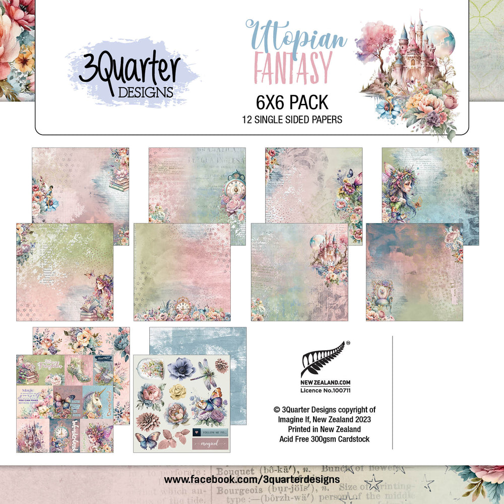 Lot de papier fantaisie utopique 6" x 6"