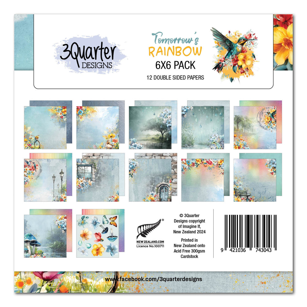 3Quarter Designs Bloc de papiers Tomorrow's Rainbow 6x6