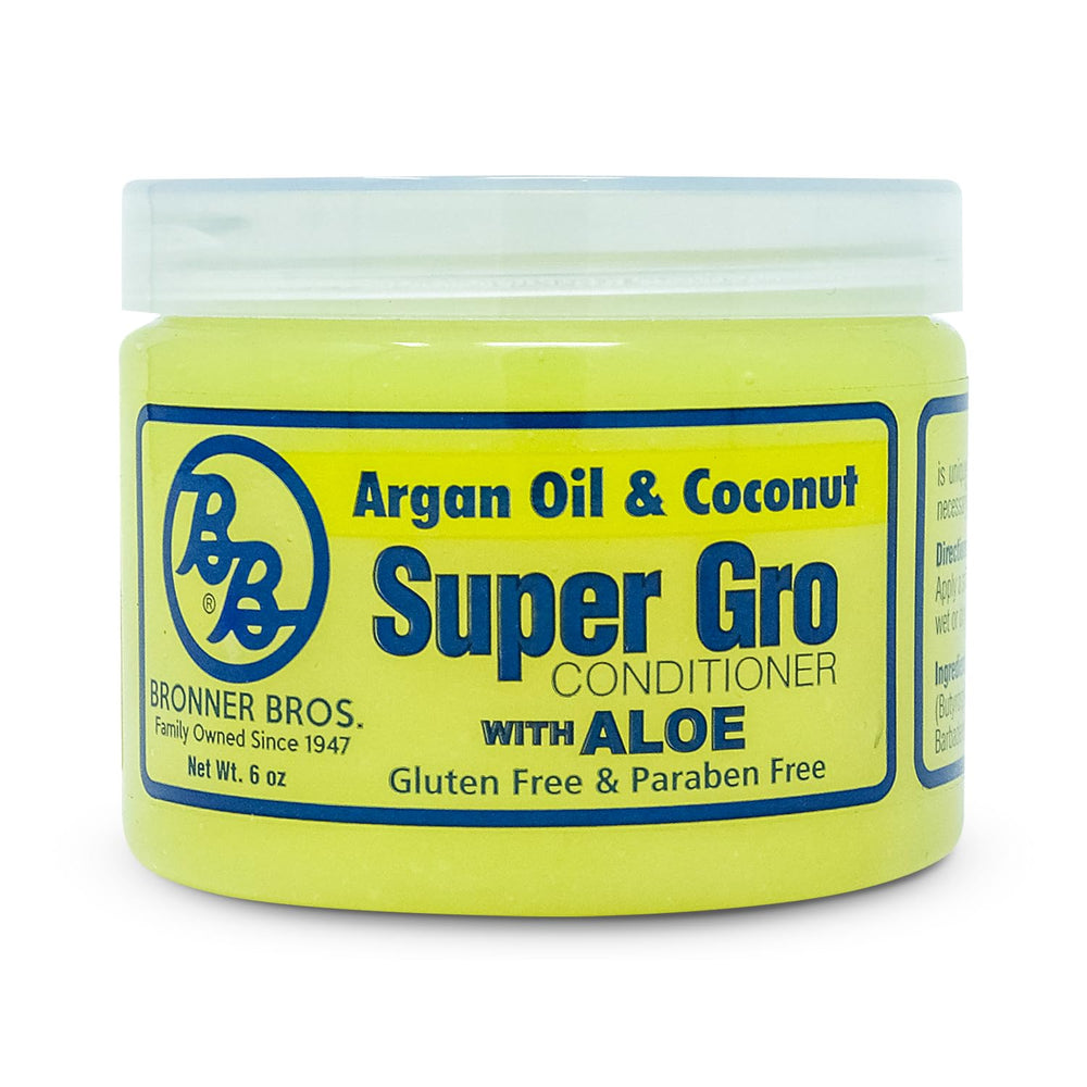 BRONNER BROS SUPER GRO APRÈS-SHAMPOOING AVEC ALOE VERA - HUILE D'ARGAN ET NOIX DE COCO 170g