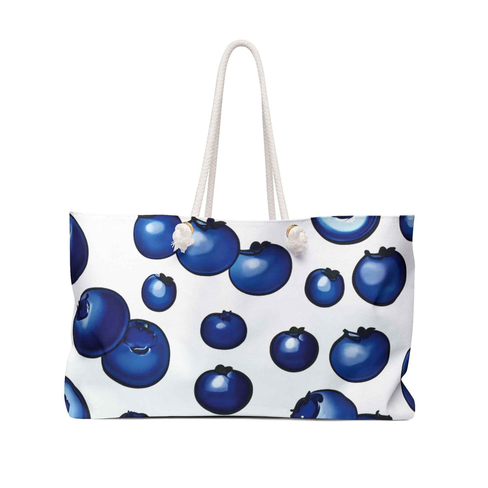 Blueberry Pattern Weekender Bag | Fruit Print Travel Tote Bag