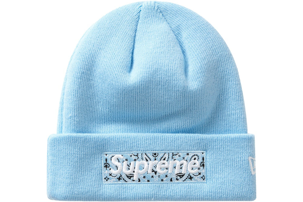 Supreme x New Era 'Bandana Box Logo' Beanie - Light Blue