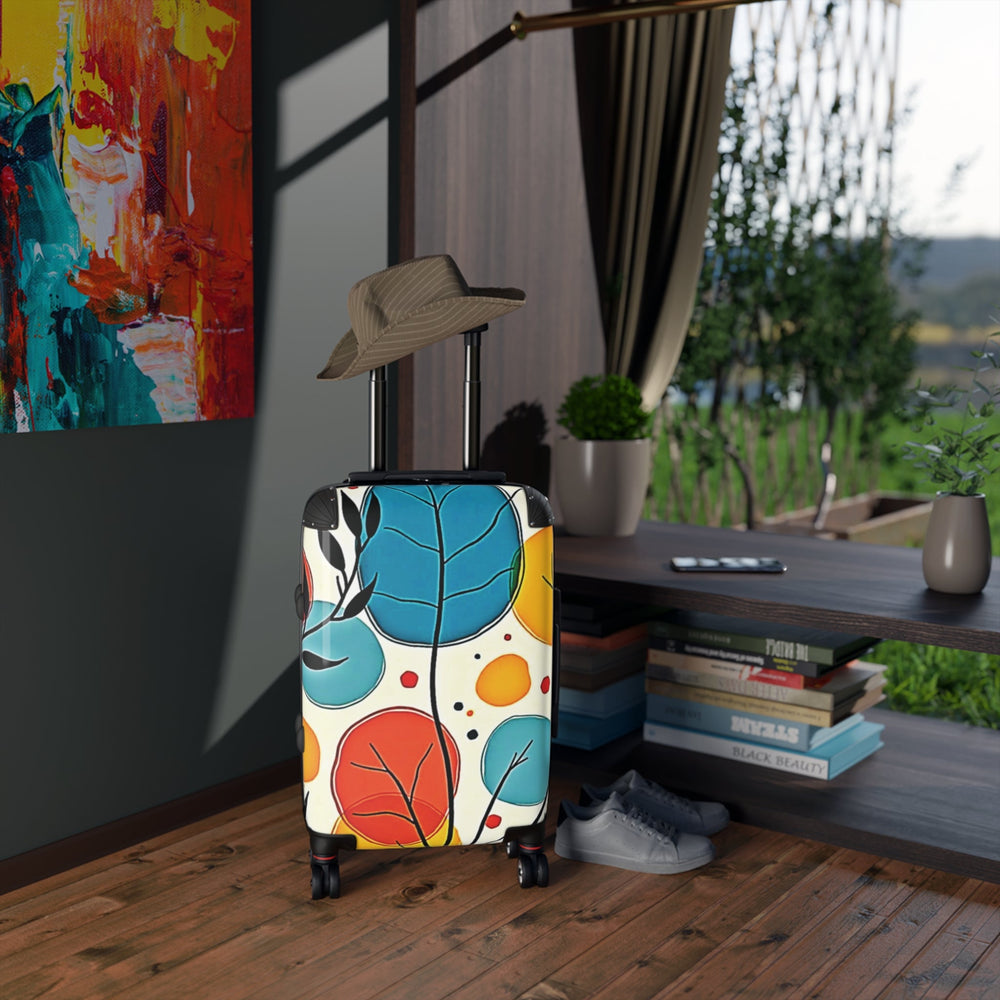 Colorful Abstract Leaf Carry-On Suitcase - Travel Luggage with Vibrant Botanical Print