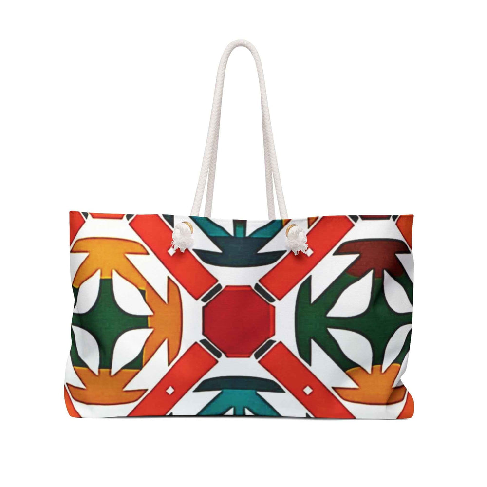 Geometric Tile Pattern Weekender Bag | Colorful Retro Mosaic | Large Tote Bag| Mom carry on bag | Working mom bag |tote bag