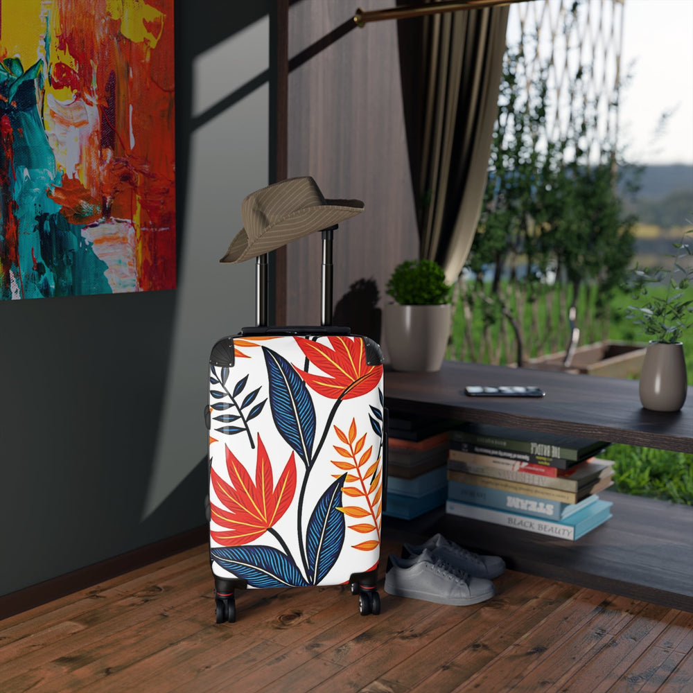 Valise de cabine avec imprimé feuilles tropicales audacieux – Bagage de voyage coloré