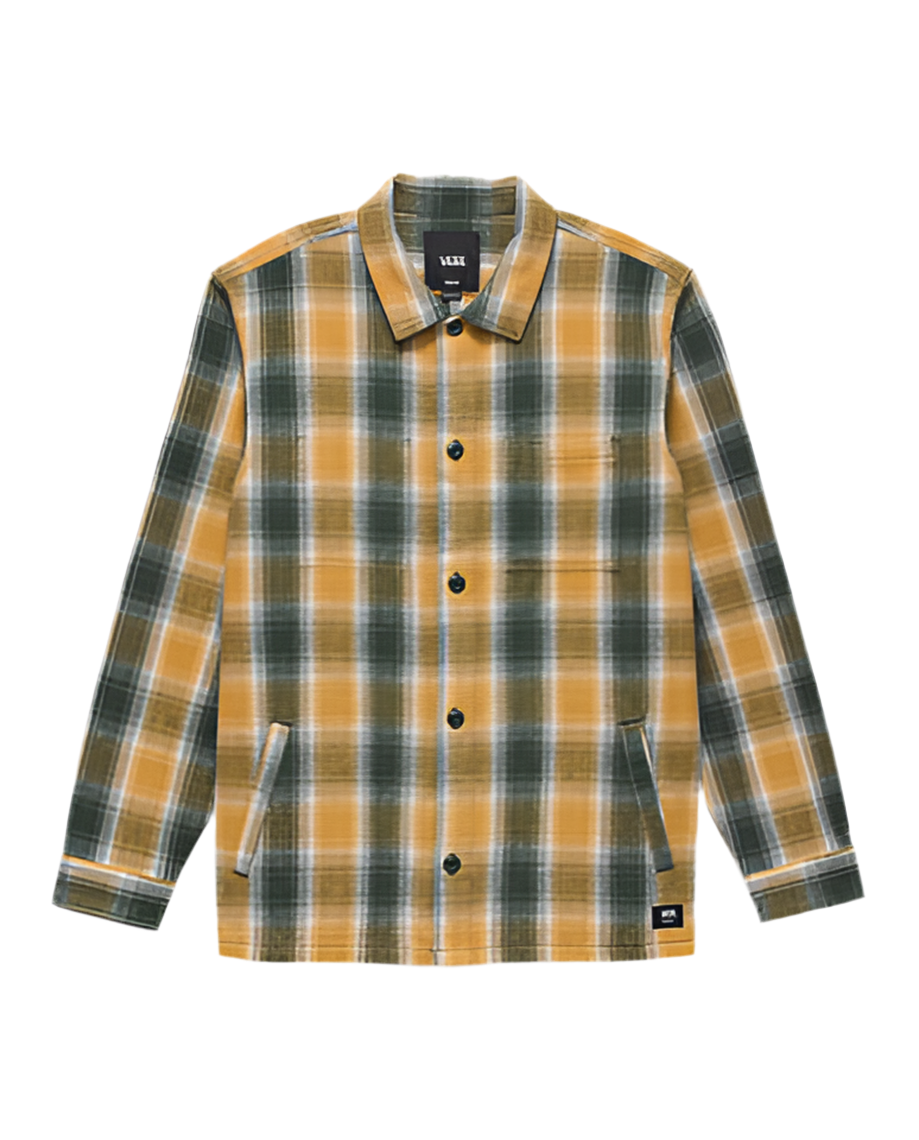 Vans 'Pemberton' Fleece-Lined Flannel Shirt- Deep Forest/Wood Thrush