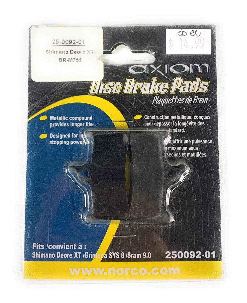 Plaquettes de frein à disque métalliques Axiom pour Shimano Deore XT (4 pistons)