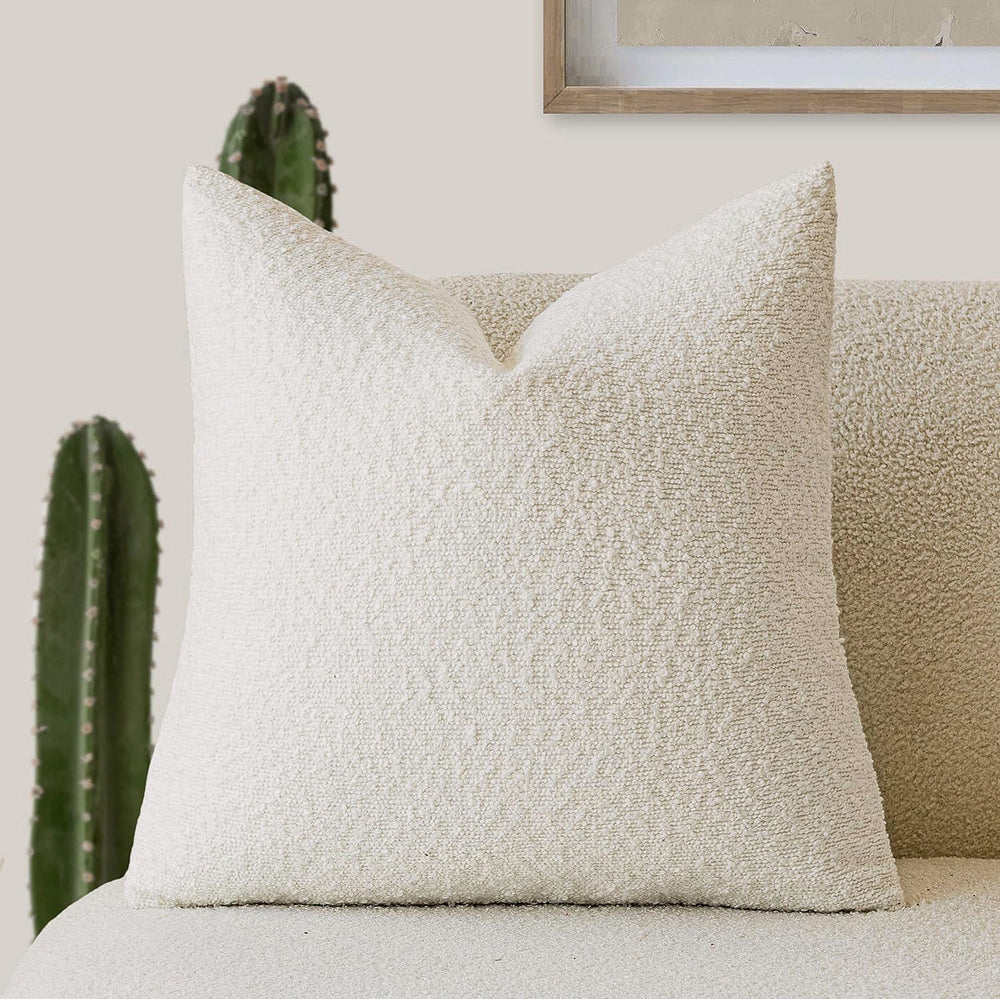 Housses de coussin décoratives en bouclé texturé, unies, douces et confortables pour canapé, chaise, chambre, salon et maison