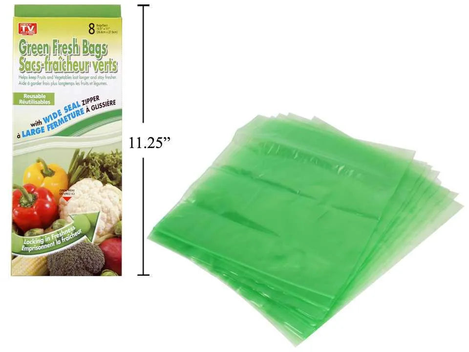 AS SEEN ON TV 8-Piece Green Fresh Food Bags - 80426 — Home Essentials Outlet