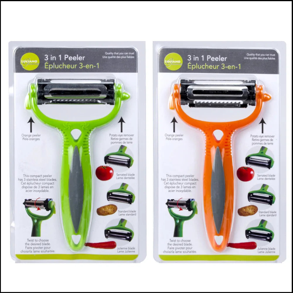 LUCIANO GOURMET Peeler 3 in 1 - 70417 — Home Essentials Outlet