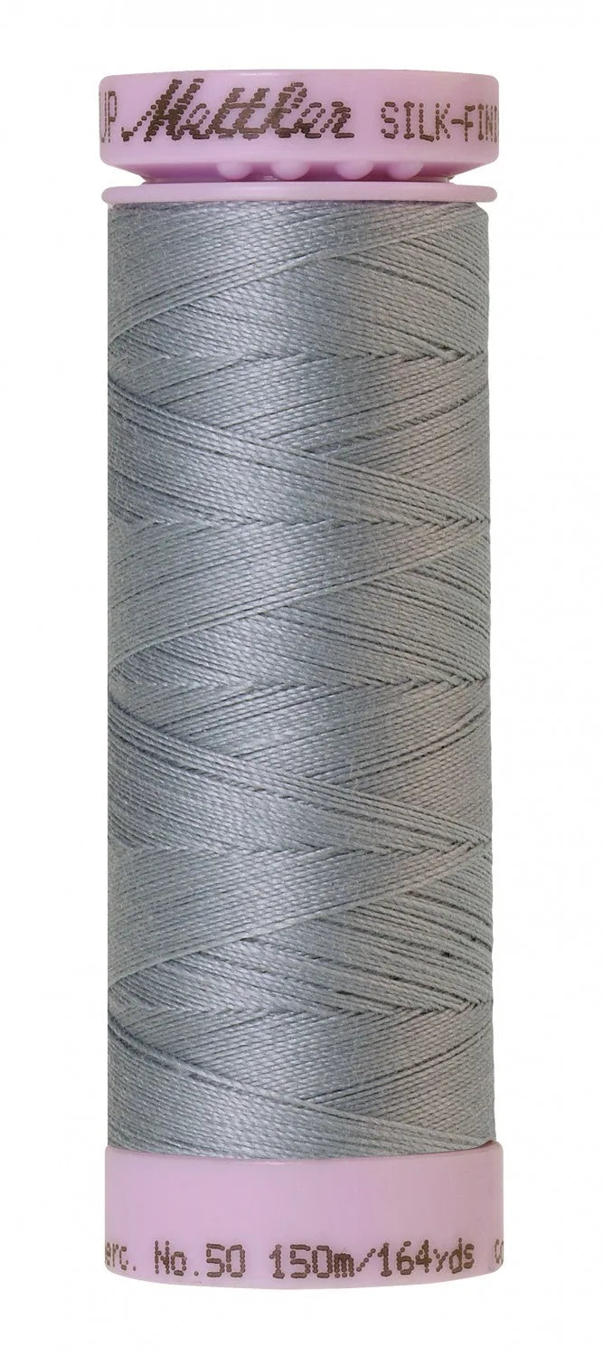 Mettler Silk-finish 50wt Solid Cotton Thread 164yd/150m Ash Blue — Cottage Quilting Ltd.