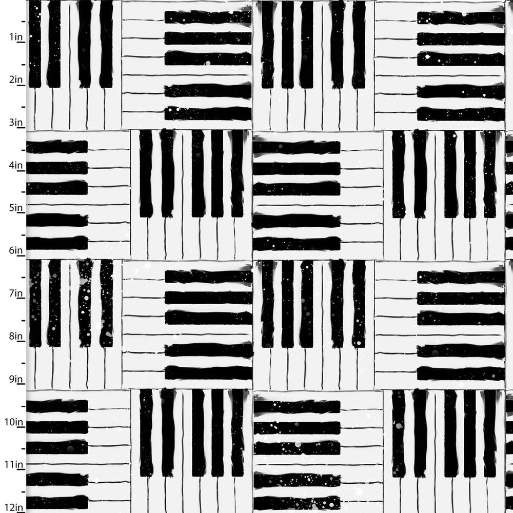 Connie Haley - Rhythm & Hues - Piano Keys - 17997-WHT-CTN-D — Cottage Quilting Ltd.