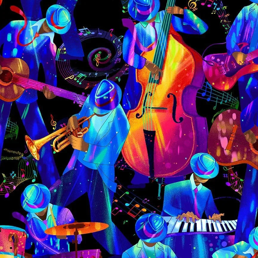 Timeless Treasures - Jazz Fusion Band - MUSIC-CD2230 -MULTI — Cottage Quilting Ltd.