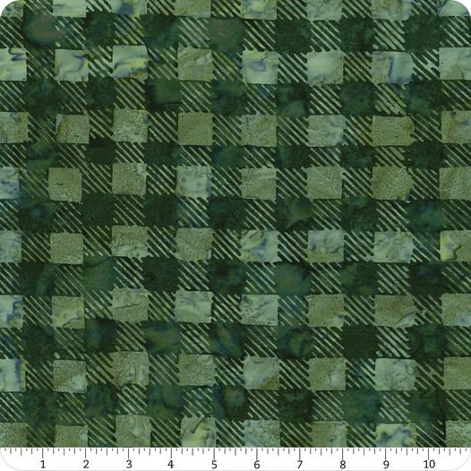 Timeless Treasures Tonga Batik - Pine Cheerful Plaids - B1857-PINE — Cottage Quilting Ltd.