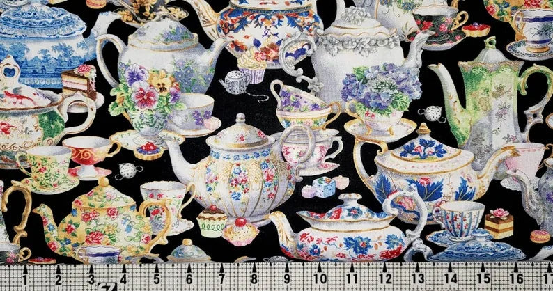 Elizabeth's Studio- Fancy Tea- 34000BLACK — Cottage Quilting Ltd.
