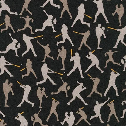 Robert Kaufman -Sports Life 5 - Black Baseball - 19135-2 — Cottage Quilting Ltd.