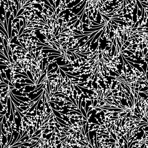 Night & Day by Kanvas Studio for Benartex - Black Tossed Sprigs — Cottage Quilting Ltd.