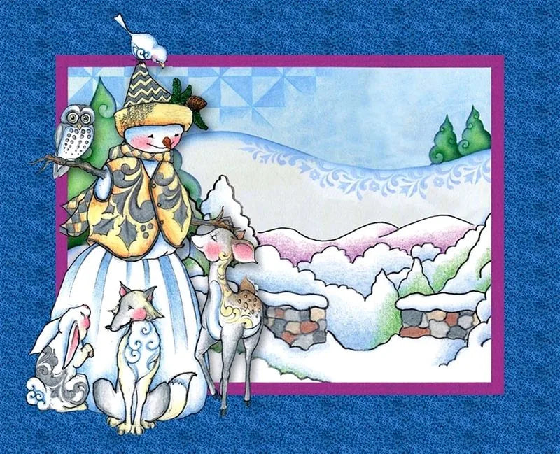 Woodland Snowman Panel - Jim Shore — Cottage Quilting Ltd.