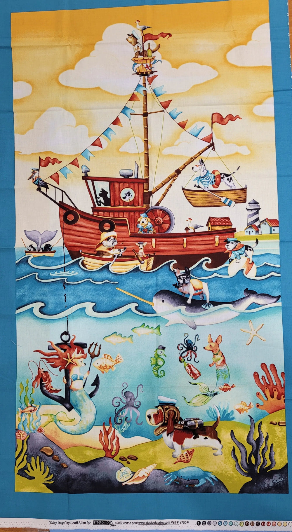 Salty Dogs Panel by Geoff Allen - 4700-Panel — Cottage Quilting Ltd.