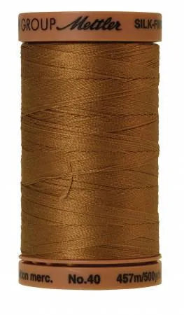 Mettler Silk-Finish 40wt Solid Cotton Thread 500yd/457M Dark Tan — Cottage Quilting Ltd.