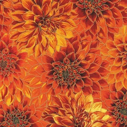 Robert Kaufman- Autumn Bouquet- Flame- 9854-101 — Cottage Quilting Ltd.