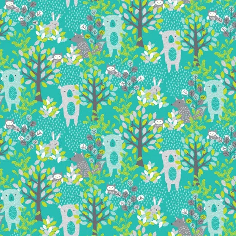 Forest Friends- Forest Teal- 81210-1 — Cottage Quilting Ltd.