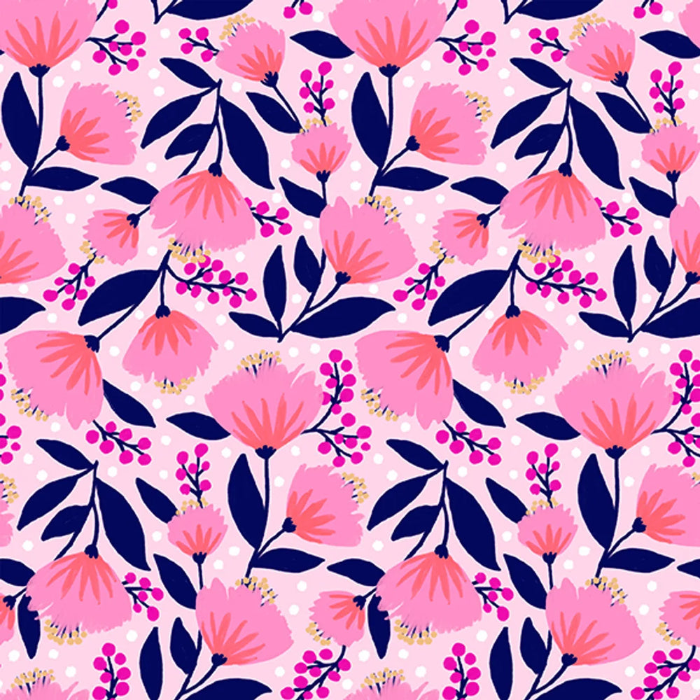 Vibrant Blooms - Pink Fan Flowers — Cottage Quilting Ltd.