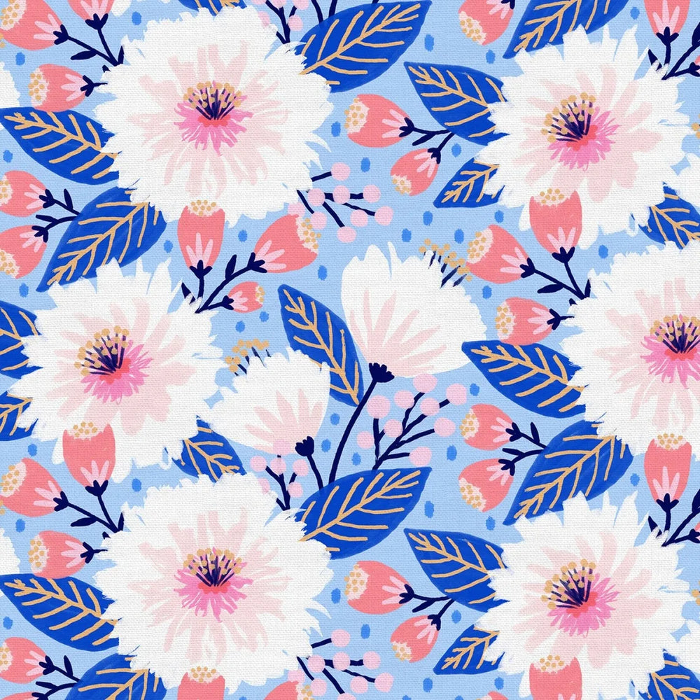 Vibrant Blooms - Blue Dahlia Party — Cottage Quilting Ltd.