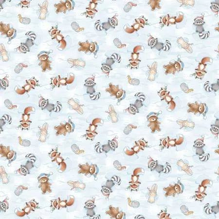Timeless Treasures - Snowday - Bunnies Multi - Snow Angels — Cottage Quilting Ltd.