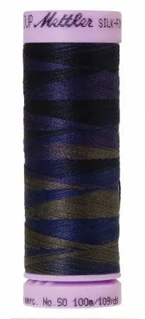 Mettler Silk-Finish 50wt Variegated Cotton Thread 109yd/100M Deep Night — Cottage Quilting Ltd.