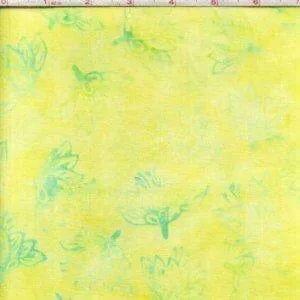 Anthology Batiks - Jaune avec Fleur Verte