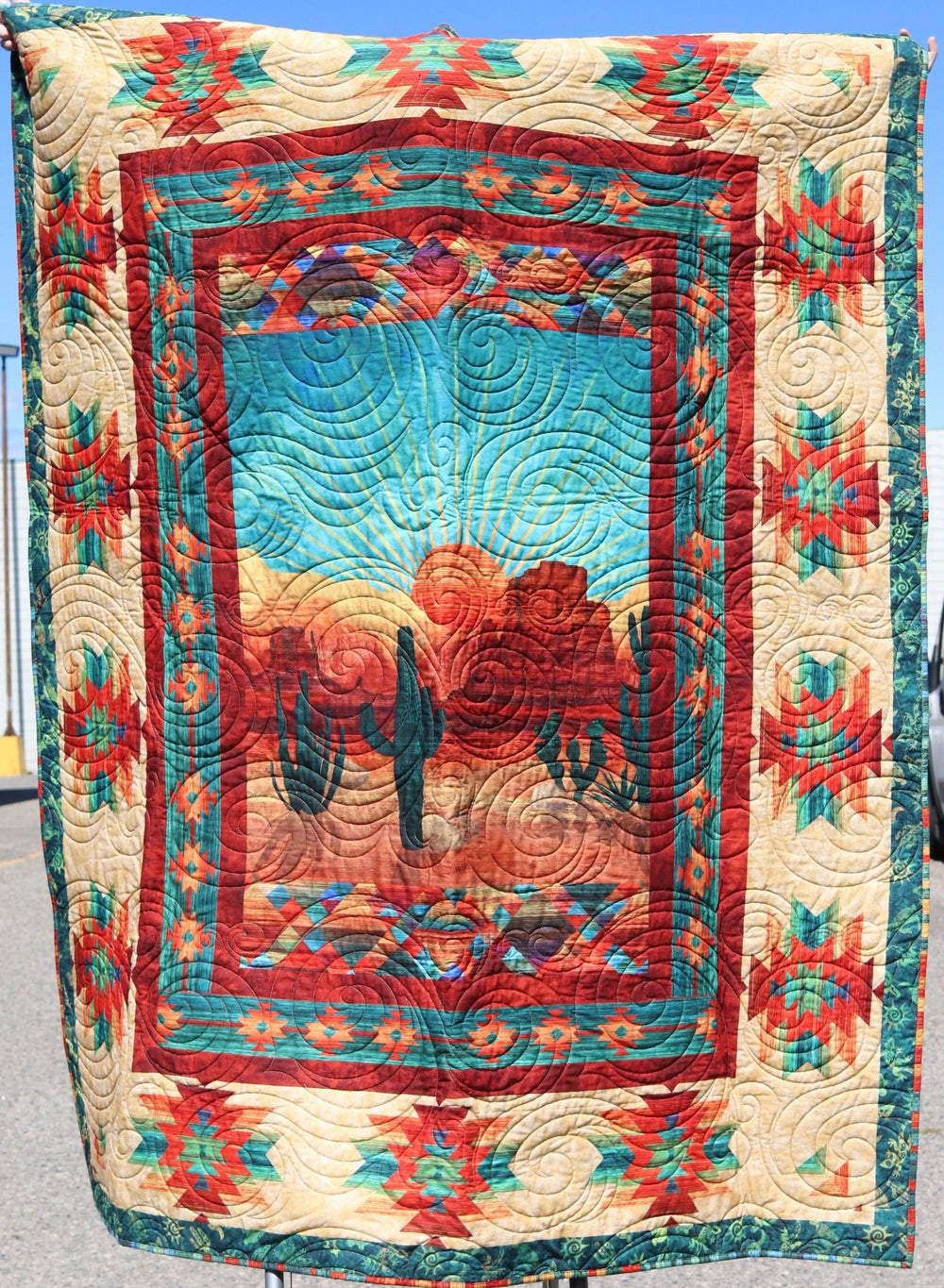 Store Sample- Twin Quilt- Desert Panel — Cottage Quilting Ltd.