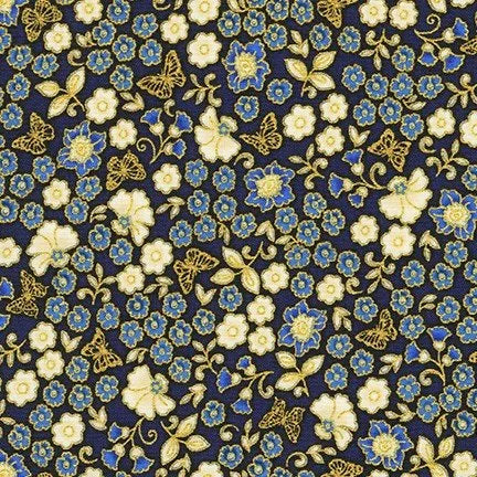 Bella Mariposa - Navy Floral — Cottage Quilting Ltd.