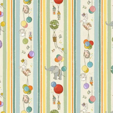 City Hoppers by Lisa Glanz - Floating Animals Stripe — Cottage Quilting Ltd.