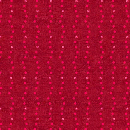Stof - Basically - 4512-828 - Red Dotted Lines