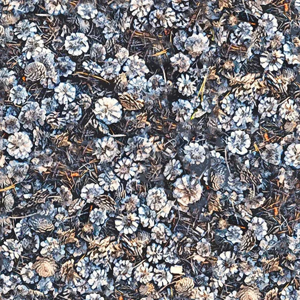 Murmures de la forêt S4842-7 - Fleurs bleu poussière