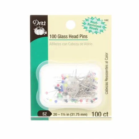 Épingles à tête de verre Dritz, taille 20, 1-1/4 po, 100 un.