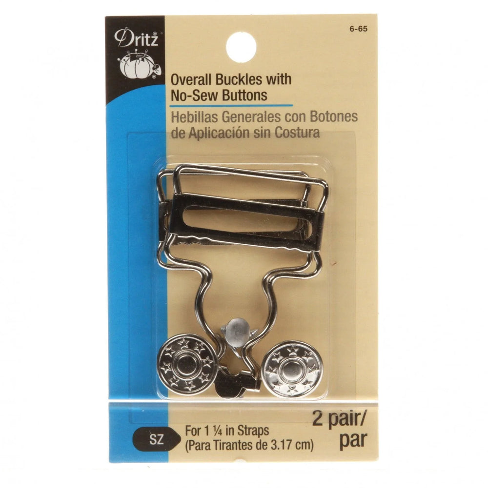 Boucles de salopette avec boutons sans couture 1-1/4 po nickel
