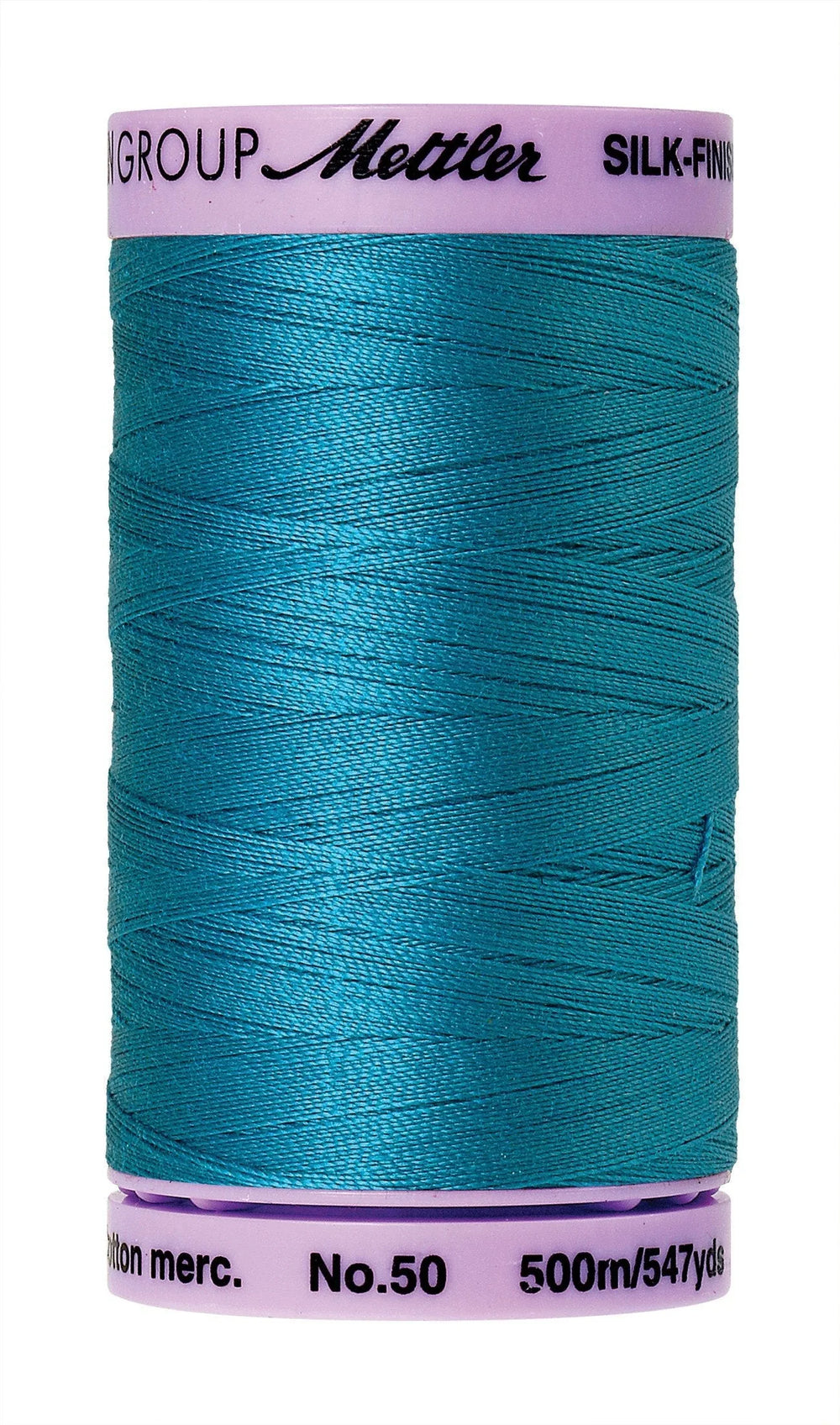 Fil coton uni Mettler Silk-Finish 50wt 547 vg/500M Bleu Caraïbes