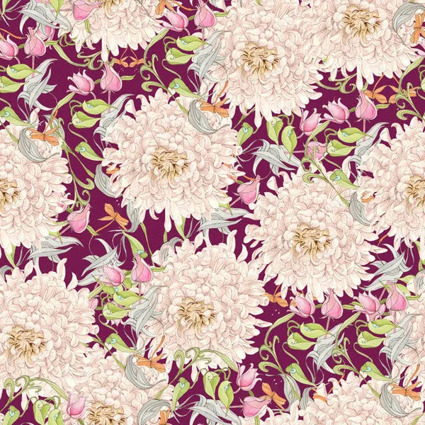 Melrose Place par Cid Pear - Couvre-lit Dahlia - Canneberge