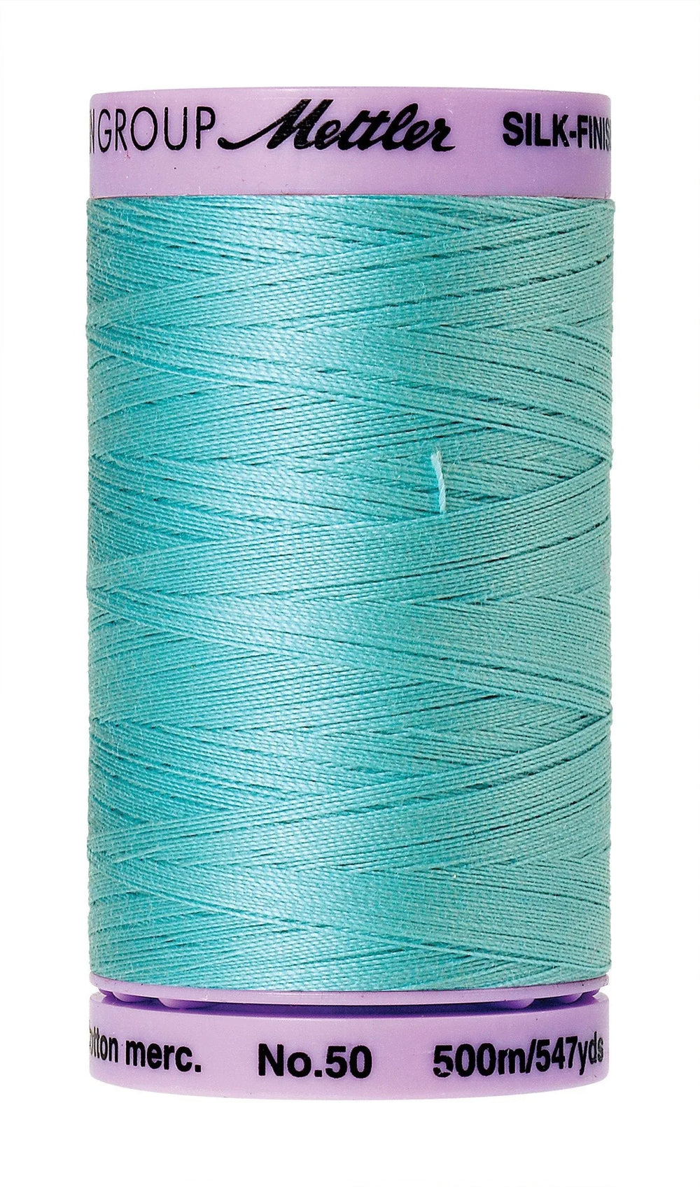 Mettler Silk-Finish 50wt Solid Cotton Thread 547yd/500M Blue Curacao