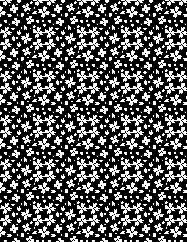 Illusion par Joy Ting pour Wilmington Prints - Grille Florale Noire