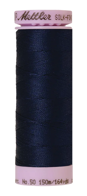 Mettler Silk-finish 50wt Solid Cotton Thread 164yd/150m Navy