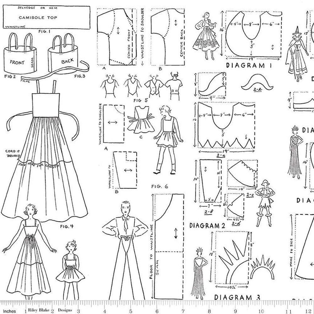 Riley Blake - Costume Maker's Act II - Costumes Blanc - C16016-WHITE