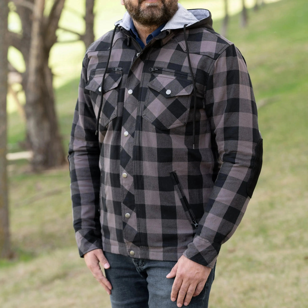 Chemise de Motard Homme en Flanelle Blindée avec Protection Supplémentaire