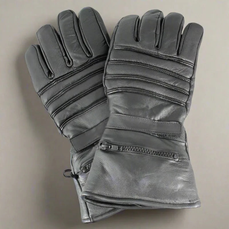 Gants de moto en cuir pour hommes 'Open Road' avec housse de pluie