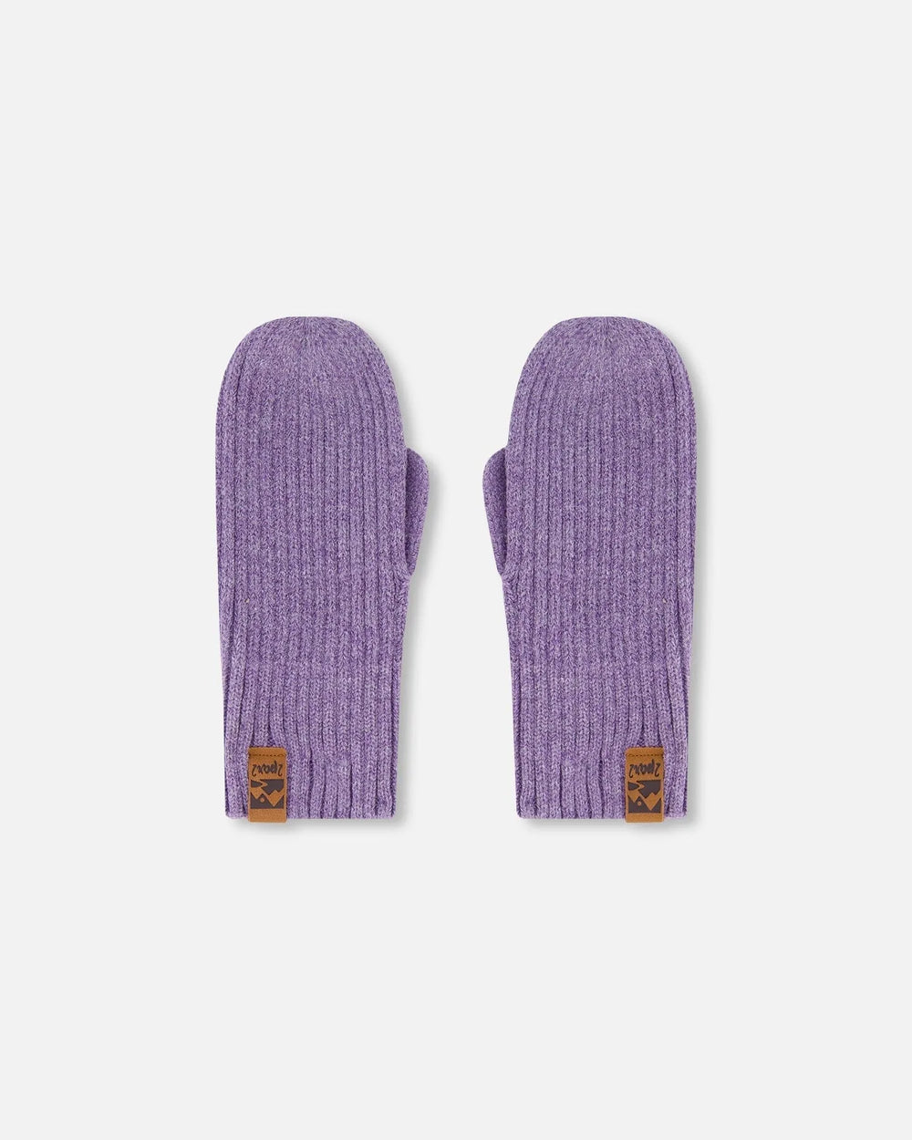 Ribbed Knit Mittens Lavender — Deux par Deux
