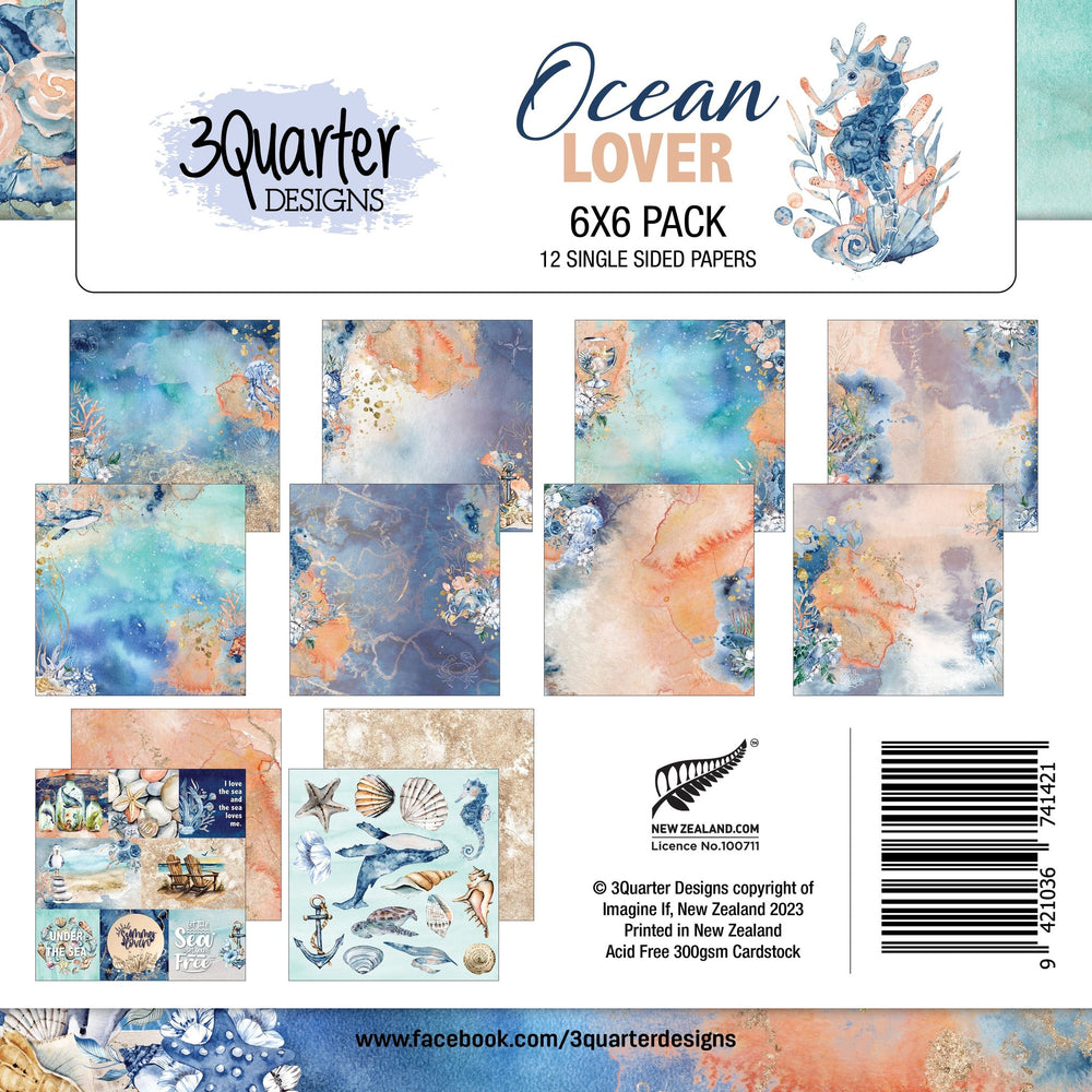 3Quarter Designs - Ocean Lovers - Paper Pad 6 x 6 — Ecstasy Crafts