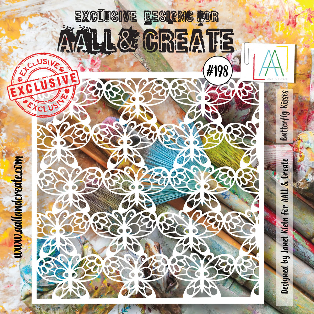 AALL and Create Pochoir 6"x6" - 198 - Butterfly Kisses