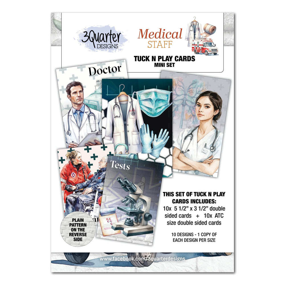 3 Quarter Designs Medical Staff Mini Tuck N Play Cards — Ecstasy Crafts