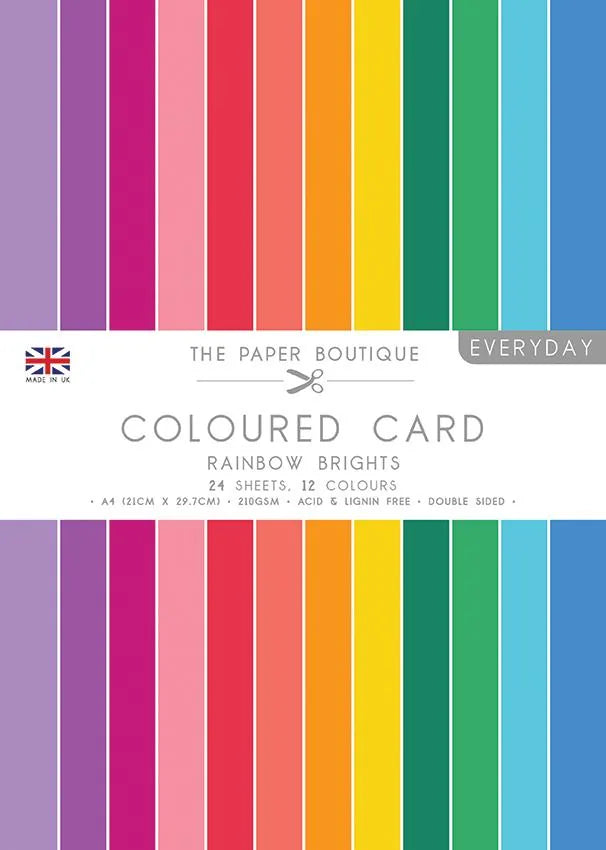 The Paper Boutique Everyday - Coloured Card - Rainbow Brights A4 — Ecstasy Crafts